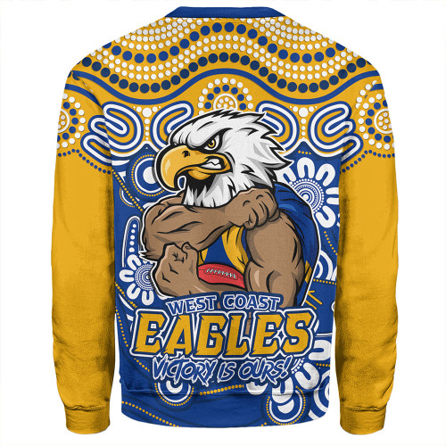West Coast Eagles Sweatshirt Aboriginal Inspired Tough Fan Football For Life West Coast Eagles Sweatshirt Aboriginal Inspired Tough Fan Football For Life