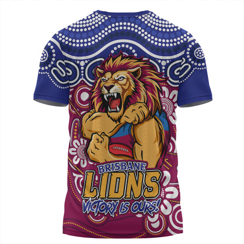 Brisbane Lions T-Shirt Aboriginal Inspired Tough Fan Football For Life