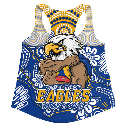 West Coast Eagles Women Racerback Singlet Aboriginal Inspired Tough Fan Football For Life West Coast Eagles Women Racerback Singlet Aboriginal Inspired Tough Fan Football For Life