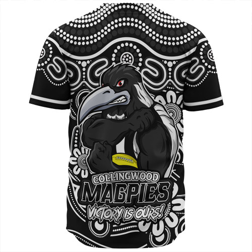 Collingwood Baseball Shirt Aboriginal Inspired Tough Fan Football For Life Collingwood Baseball Shirt Aboriginal Inspired Tough Fan Football For Life
