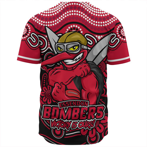 Essendon Baseball Shirt Aboriginal Inspired Tough Fan Football For Life Essendon Baseball Shirt Aboriginal Inspired Tough Fan Football For Life
