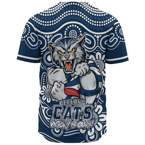 Geelong Cats Baseball Shirt Aboriginal Inspired Tough Fan Football For Life Geelong Cats Baseball Shirt Aboriginal Inspired Tough Fan Football For Life