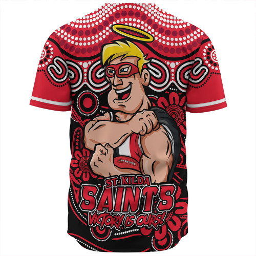 St Kilda Baseball Shirt Aboriginal Inspired Tough Fan Football For Life