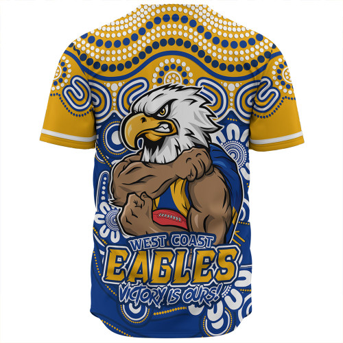 West Coast Eagles Baseball Shirt Aboriginal Inspired Tough Fan Football For Life West Coast Eagles Baseball Shirt Aboriginal Inspired Tough Fan Football For Life