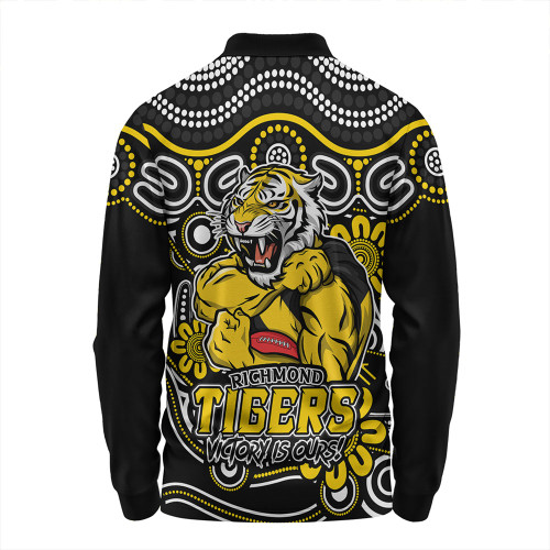 Richmond Long Sleeve Polo Shirt Aboriginal Inspired Tough Fan Football For Life Richmond Long Sleeve Polo Shirt Aboriginal Inspired Tough Fan Football For Life