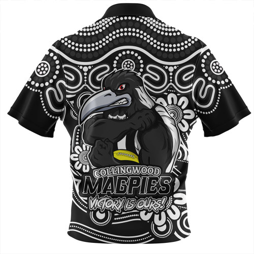 Collingwood Zip Polo Shirt Aboriginal Inspired Tough Fan Football For Life Collingwood Zip Polo Shirt Aboriginal Inspired Tough Fan Football For Life
