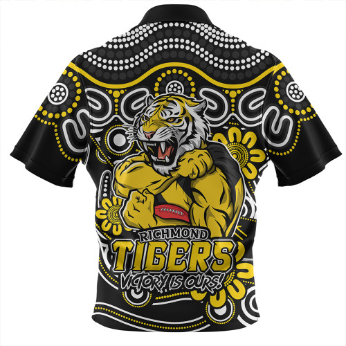 Richmond Zip Polo Shirt Aboriginal Inspired Tough Fan Football For Life Richmond Zip Polo Shirt Aboriginal Inspired Tough Fan Football For Life