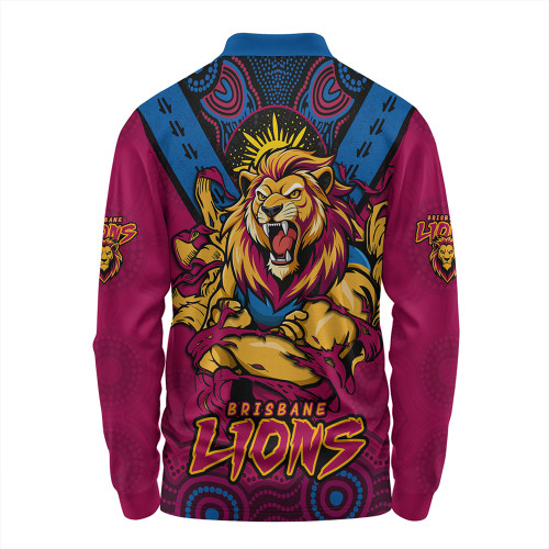 Brisbane Lions Long Sleeve Polo Shirt Ripped Legacy Of The Game Brisbane Lions Long Sleeve Polo Shirt Ripped Legacy Of The Game