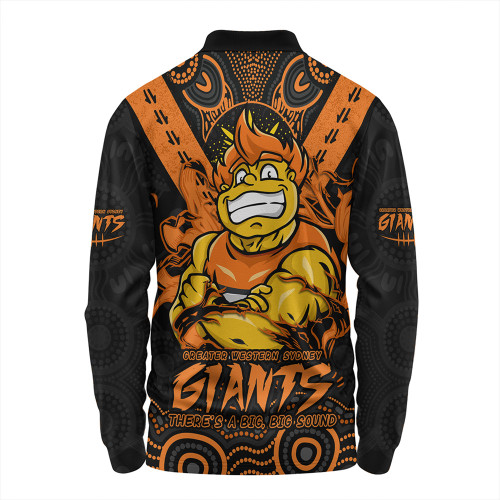 GWS GIANTS Long Sleeve Polo Shirt Ripped Legacy Of The Game GWS GIANTS Long Sleeve Polo Shirt Ripped Legacy Of The Game