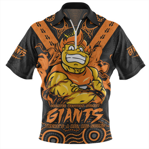 GWS GIANTS Zip Polo Shirt Ripped Legacy Of The Game