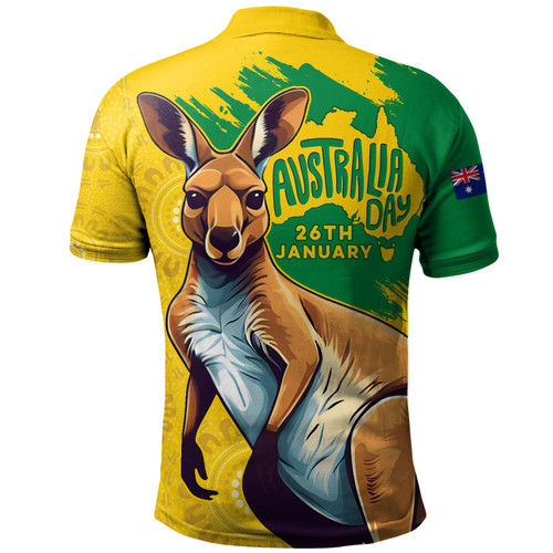 Australia Polo Shirt Australia Day Kangaroo Art With Aboriginal Pattern Inspired Australia Polo Shirt Australia Day Kangaroo Art With Aboriginal Pattern Inspired