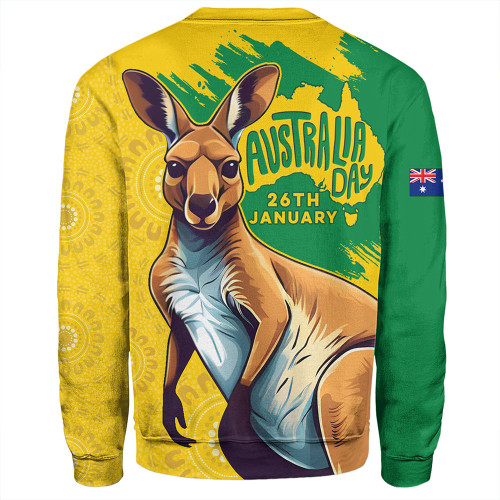 Australia Sweatshirt Australia Day Kangaroo Art With Aboriginal Pattern Inspired Australia Sweatshirt Australia Day Kangaroo Art With Aboriginal Pattern Inspired