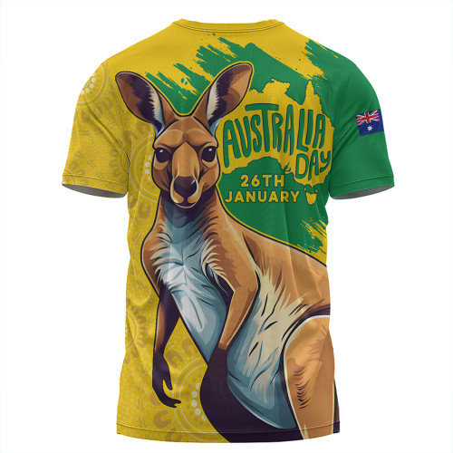Australia T-Shirt Australia Day Kangaroo Art With Aboriginal Pattern Inspired Australia T-Shirt Australia Day Kangaroo Art With Aboriginal Pattern Inspired