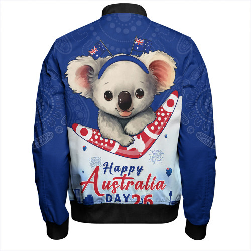 Australia Bomber Jacket Happy Australia Day Koala With Boomerang Edition Australia Bomber Jacket Happy Australia Day Koala With Boomerang Edition