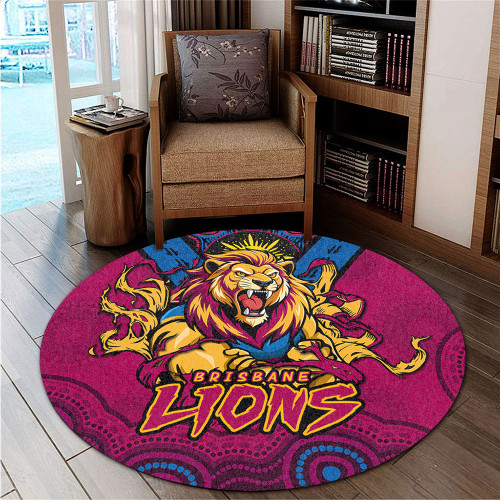 Brisbane Lions Round Rug Ripped Legacy Of The Game Brisbane Lions Round Rug Ripped Legacy Of The Game