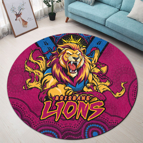 Brisbane Lions Round Rug Ripped Legacy Of The Game Brisbane Lions Round Rug Ripped Legacy Of The Game
