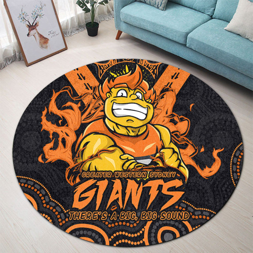 GWS GIANTS Round Rug Ripped Legacy Of The Game GWS GIANTS Round Rug Ripped Legacy Of The Game