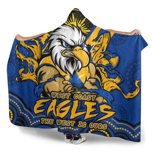 West Coast Eagles Hooded Blanket Ripped Legacy Of The Game