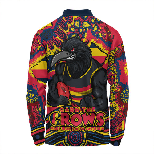 Adelaide Crows Long Sleeve Polo Shirt Blazing Spirit Of Victory Adelaide Crows Long Sleeve Polo Shirt Blazing Spirit Of Victory