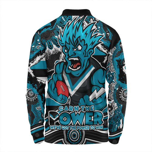 Port Adelaide Long Sleeve Polo Shirt Blazing Spirit Of Victory Port Adelaide Long Sleeve Polo Shirt Blazing Spirit Of Victory