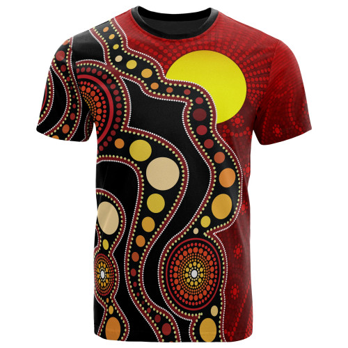 Australia Aboriginal T-Shirt - Australia Aboriginal Lives Matter Flag Circle Dot Painting Art