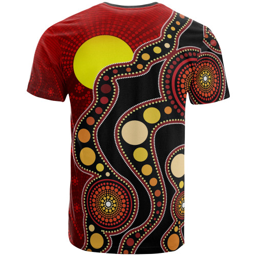 Australia Aboriginal T-Shirt - Australia Aboriginal Lives Matter Flag Circle Dot Painting Art