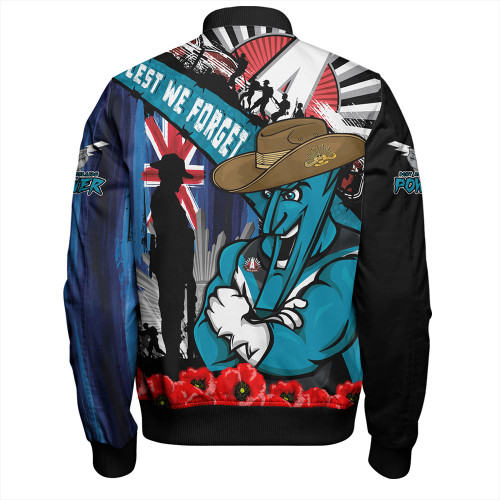 Port Adelaide Bomber Jacket Anzac Day Honor United In Spirit