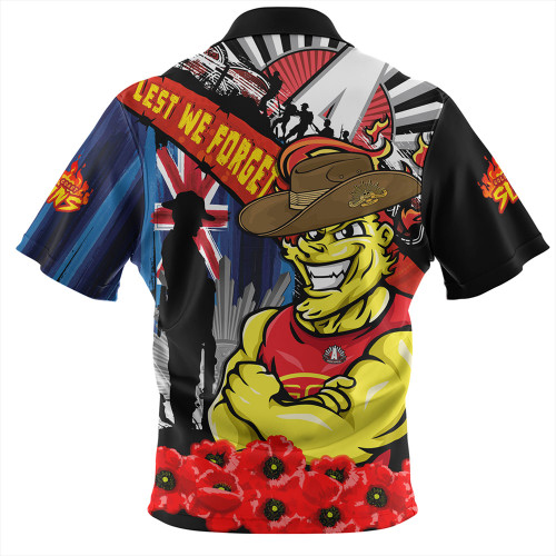 Gold Coast SUNS Hawaiian Shirt Anzac Day Honor United In Spirit Gold Coast SUNS Hawaiian Shirt Anzac Day Honor United In Spirit