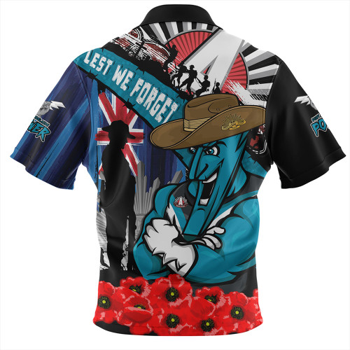 Port Adelaide Hawaiian Shirt Anzac Day Honor United In Spirit