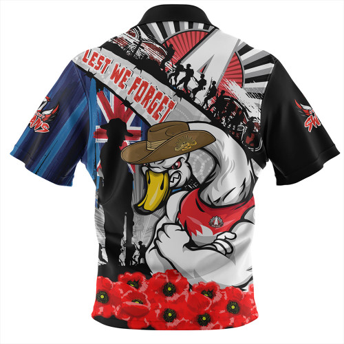 Sydney Swans Hawaiian Shirt Anzac Day Honor United In Spirit Sydney Swans Hawaiian Shirt Anzac Day Honor United In Spirit