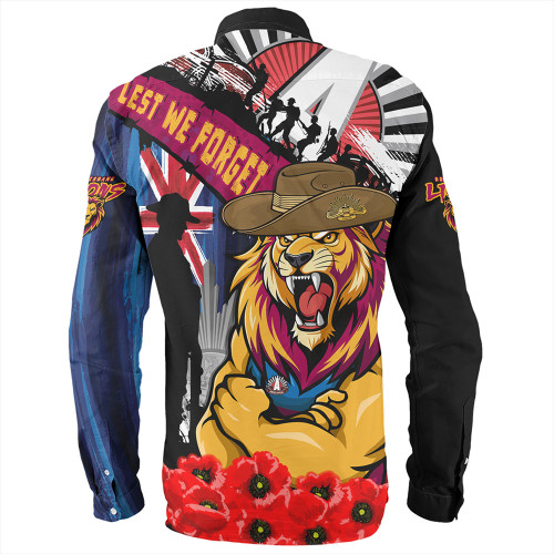 Brisbane Lions Long Sleeve Shirt Anzac Day Honor United In Spirit Brisbane Lions Long Sleeve Shirt Anzac Day Honor United In Spirit