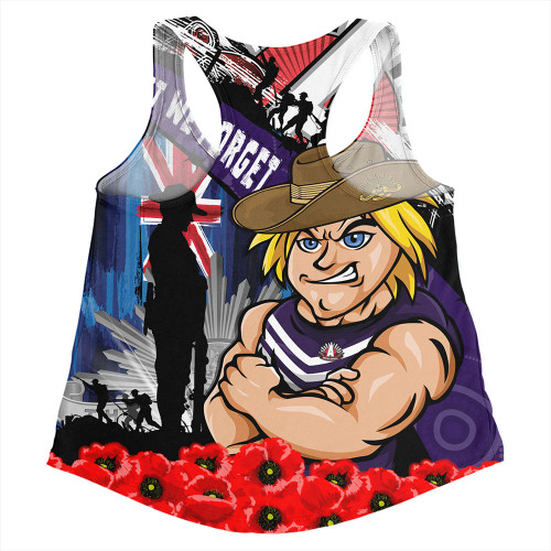 Fremantle Women Racerback Singlet Anzac Day Honor United In Spirit Fremantle Women Racerback Singlet Anzac Day Honor United In Spirit