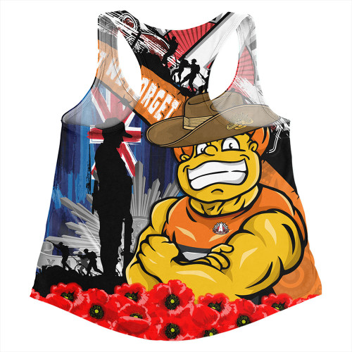 GWS GIANTS Women Racerback Singlet Anzac Day Honor United In Spirit GWS GIANTS Women Racerback Singlet Anzac Day Honor United In Spirit