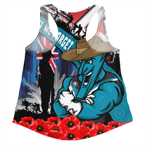 Port Adelaide Women Racerback Singlet Anzac Day Honor United In Spirit