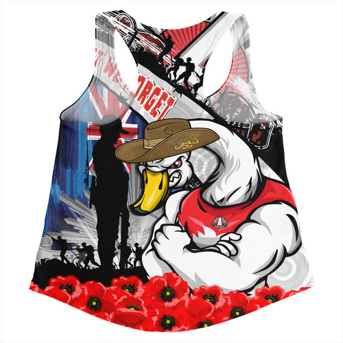 Sydney Swans Women Racerback Singlet Anzac Day Honor United In Spirit Sydney Swans Women Racerback Singlet Anzac Day Honor United In Spirit