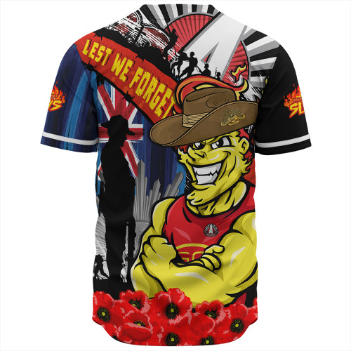 Gold Coast SUNS Baseball Shirt Anzac Day Honor United In Spirit Gold Coast SUNS Baseball Shirt Anzac Day Honor United In Spirit