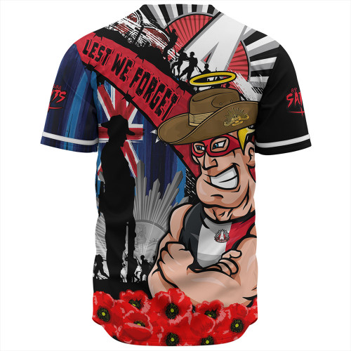 St Kilda Baseball Shirt Anzac Day Honor United In Spirit
