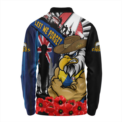 West Coast Eagles Long Sleeve Polo Shirt Anzac Day Honor United In Spirit West Coast Eagles Long Sleeve Polo Shirt Anzac Day Honor United In Spirit