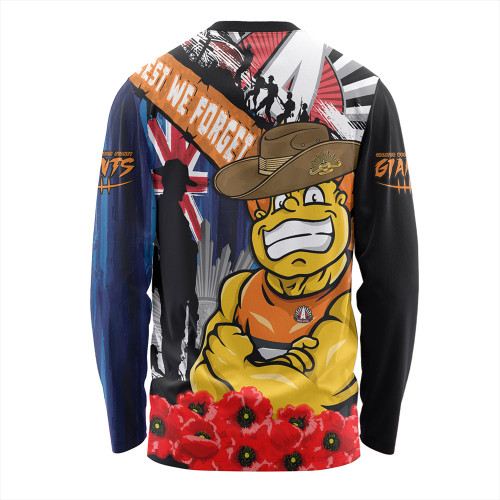 GWS GIANTS Long Sleeve T-shirt Anzac Day Honor United In Spirit GWS GIANTS Long Sleeve T-shirt Anzac Day Honor United In Spirit