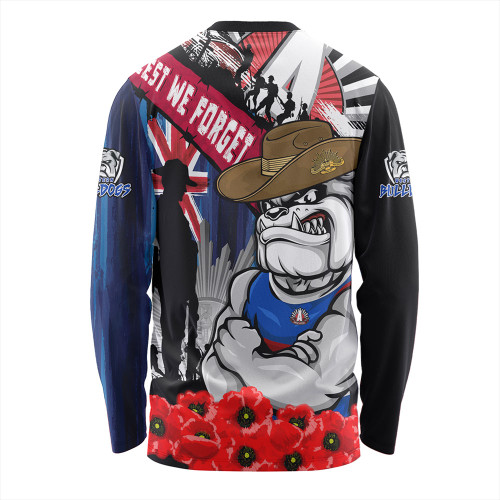Western Bulldogs Long Sleeve T-shirt Anzac Day Honor United In Spirit Western Bulldogs Long Sleeve T-shirt Anzac Day Honor United In Spirit