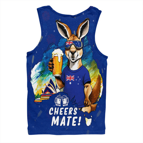 Australia Men Singlet Happy Australia Day Funny Kangaroo With Beer  Australia Men Singlet Happy Australia Day Funny Kangaroo With Beer