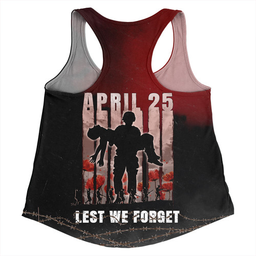 Australia Women Racerback Singlet Anzac Day Lest We Forget The Sacrifice Of Soldiers