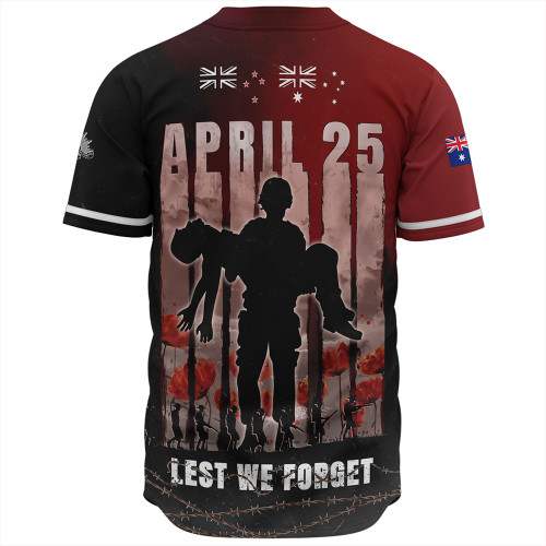 Australia Baseball Shirt Anzac Day Lest We Forget The Sacrifice Of Soldiers Australia Baseball Shirt Anzac Day Lest We Forget The Sacrifice Of Soldiers