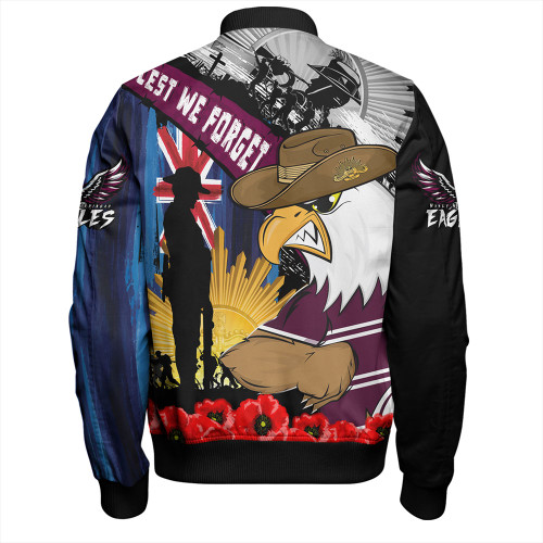 Manly Warringah Sea Eagles Bomber Jacket United In Spirit Anzac Day Tribute Manly Warringah Sea Eagles Bomber Jacket United In Spirit Anzac Day Tribute