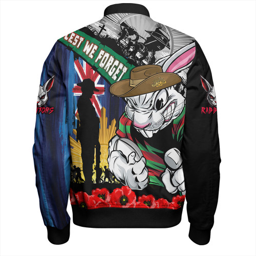 South Sydney Rabbitohs Bomber Jacket United In Spirit Anzac Day Tribute South Sydney Rabbitohs Bomber Jacket United In Spirit Anzac Day Tribute