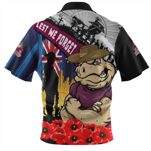 Queensland Maroons Hawaiian Shirt United In Spirit Anzac Day Tribute