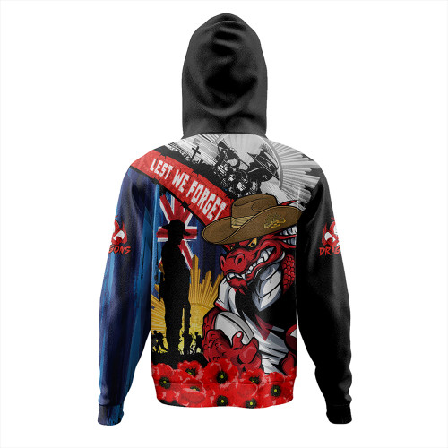 St. George Illawarra Dragons Hoodie United In Spirit Anzac Day Tribute St. George Illawarra Dragons Hoodie United In Spirit Anzac Day Tribute