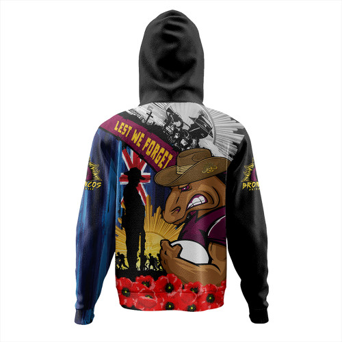 Brisbane Broncos Hoodie United In Spirit Anzac Day Tribute Brisbane Broncos Hoodie United In Spirit Anzac Day Tribute