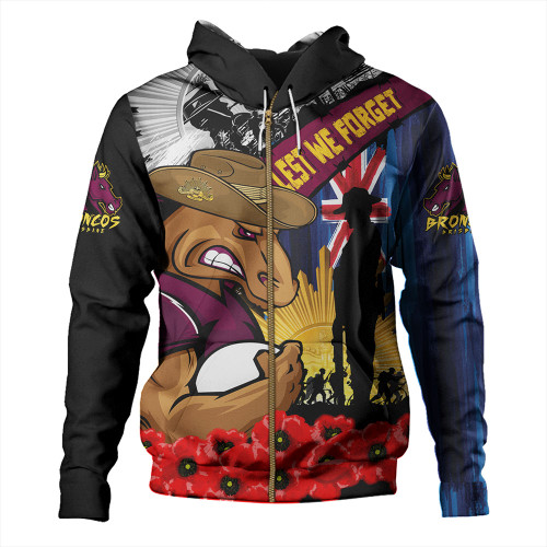 Brisbane Broncos Hoodie United In Spirit Anzac Day Tribute Brisbane Broncos Hoodie United In Spirit Anzac Day Tribute