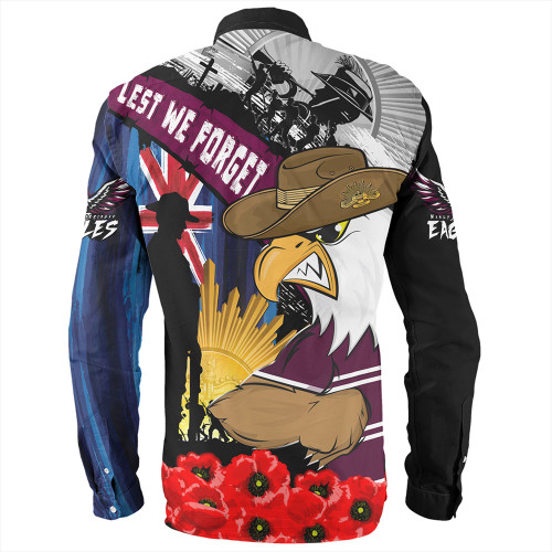 Manly Warringah Sea Eagles Long Sleeve Shirt United In Spirit Anzac Day Tribute Manly Warringah Sea Eagles Long Sleeve Shirt United In Spirit Anzac Day Tribute